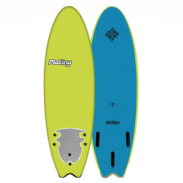 Platino 6ft  Fish Softboard Electric Lime Azure Blue