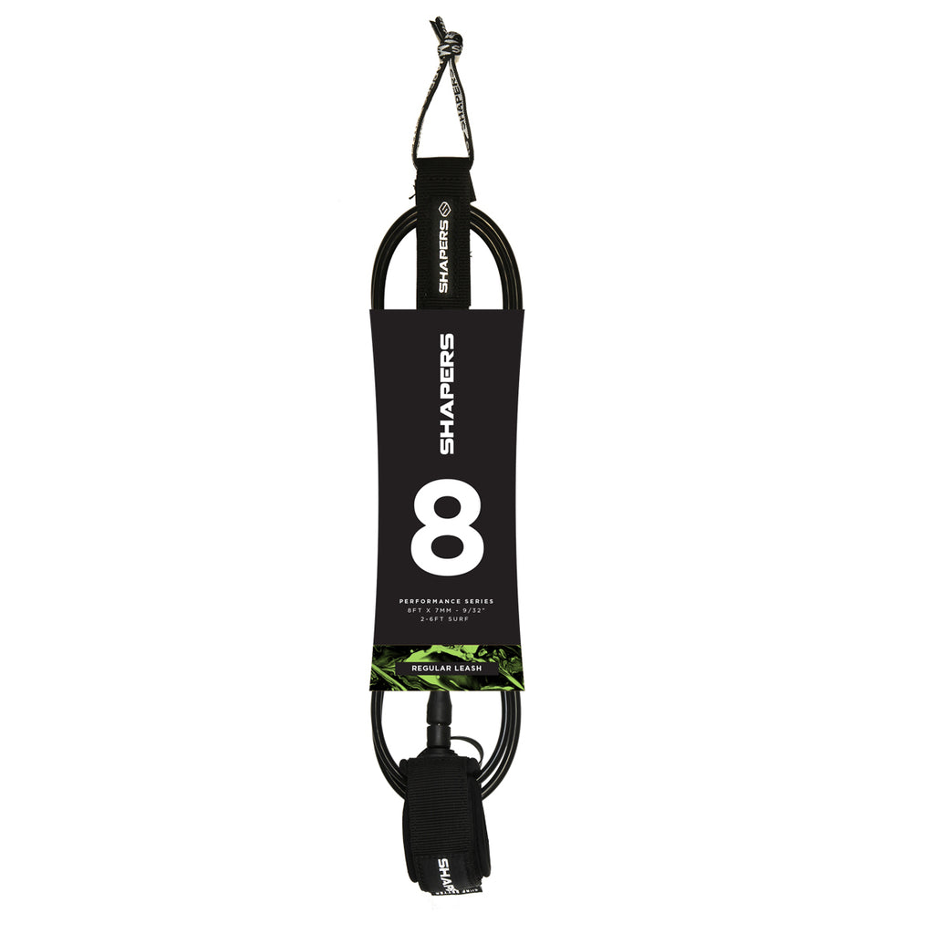 Shapers 8ft Regular Leash Black