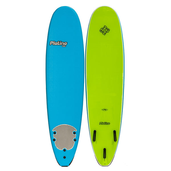Platino 7ft 6inch Soft Top Softboard Azure Blue Lime