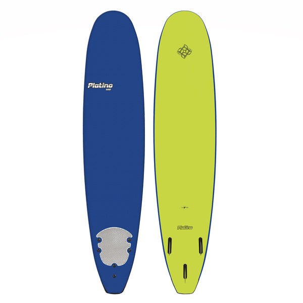 Platino 8ft Soft Top Softboard Navy Blue Electric Lime