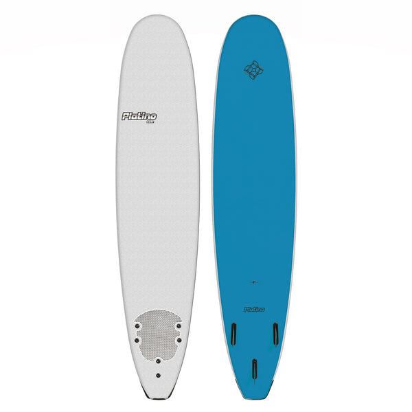 Platino 9ft Malibu Softboard White Azure Blue